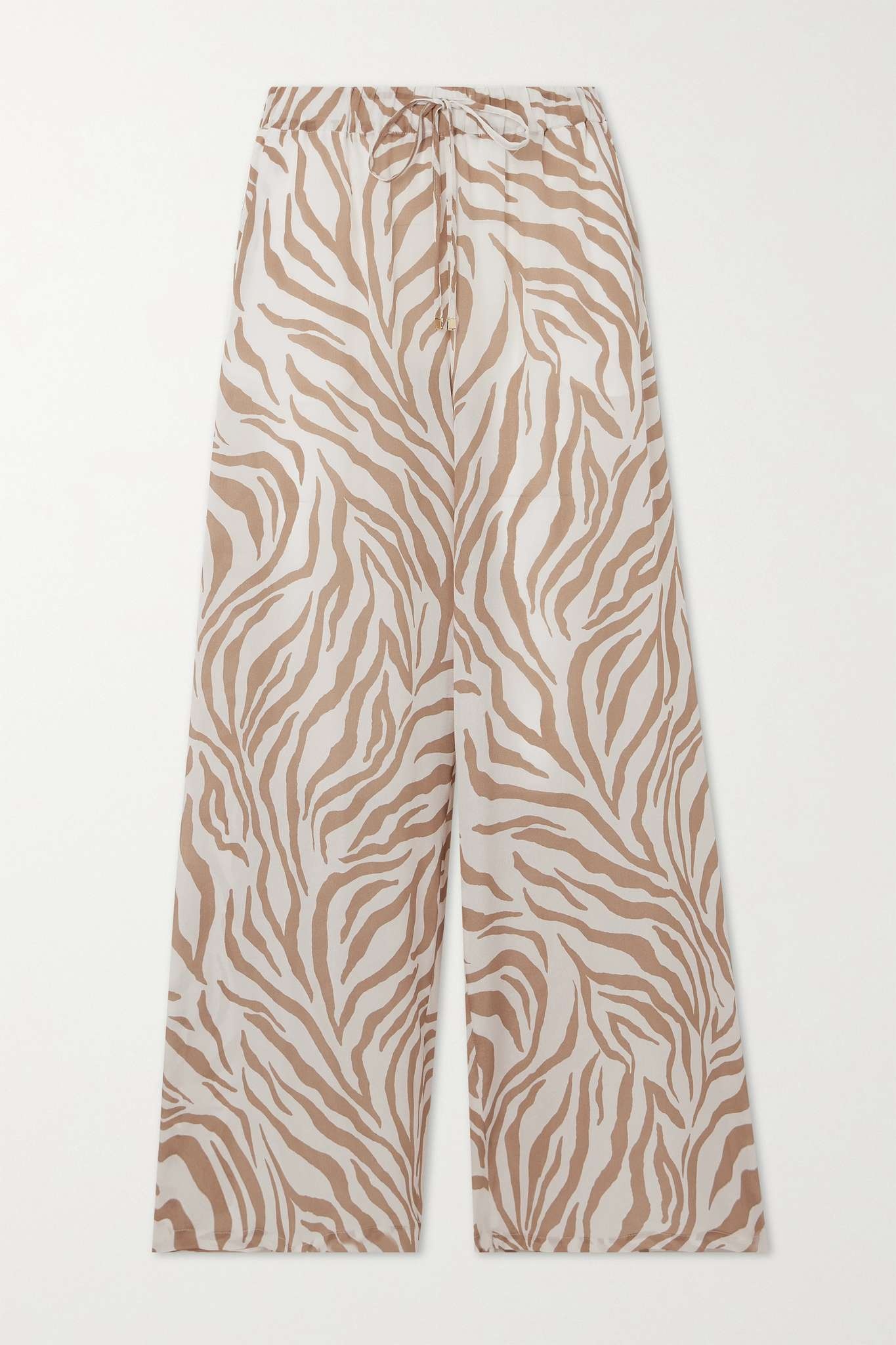 Flavia zebra-print silk-crepe wide-leg pants - 1