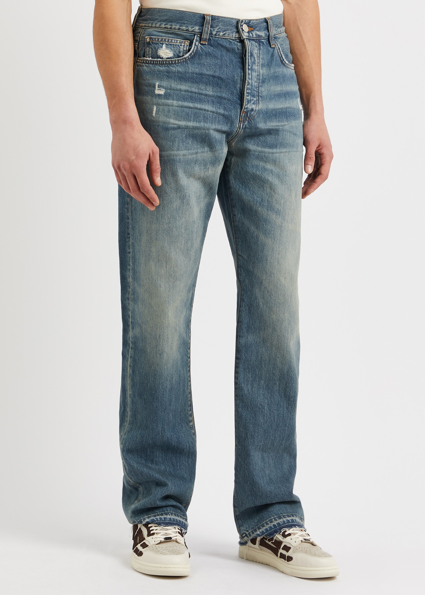 Distressed straight-leg jeans - 2
