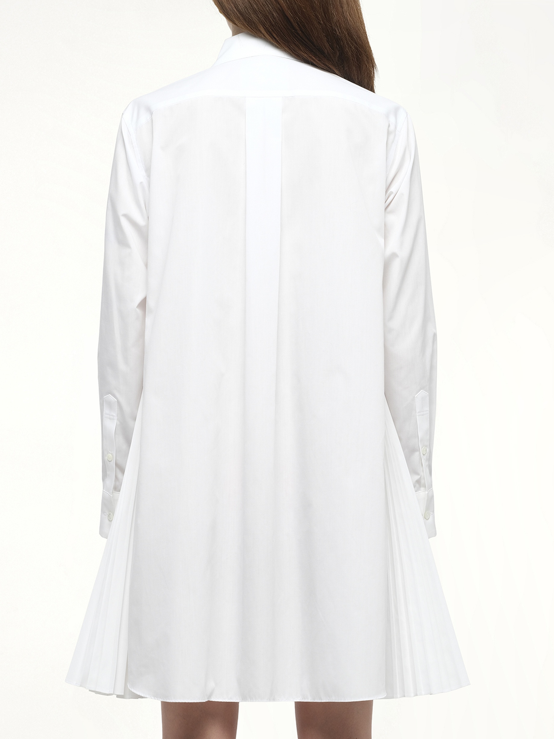 Side Zip Poplin Dress in Off White - 6