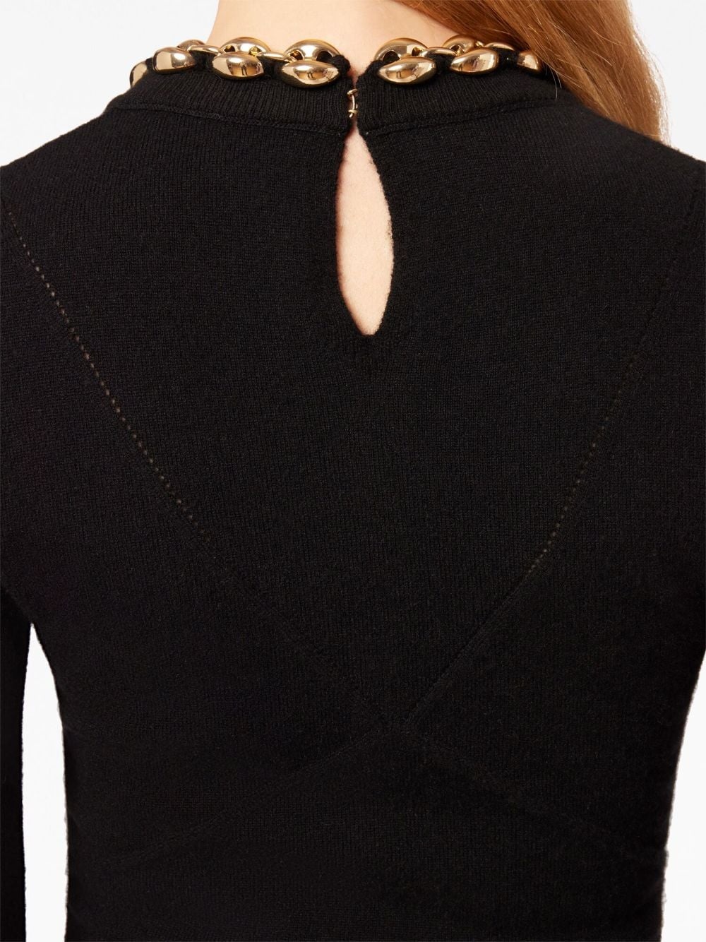 chain-link ribbed knitted top - 3