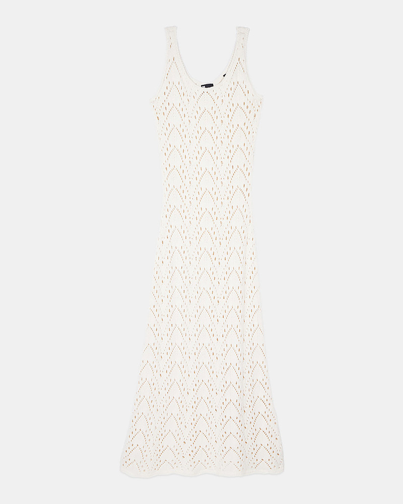 LONG ECRU KNIT DRESS 1