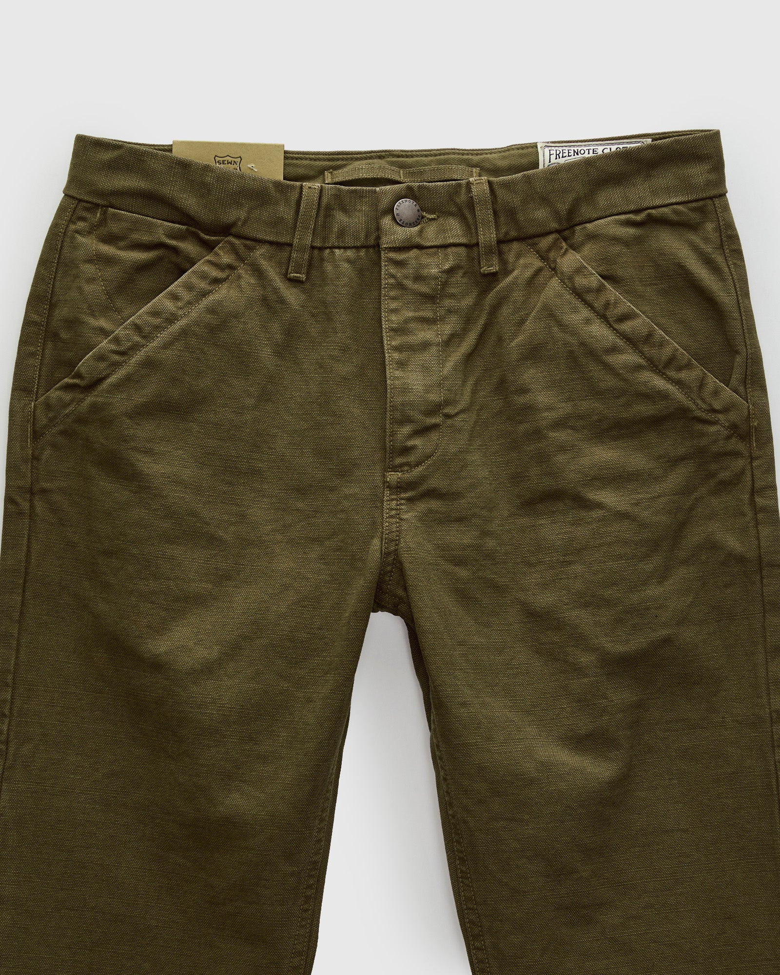 14oz Slub Workers Chino in Army - 5