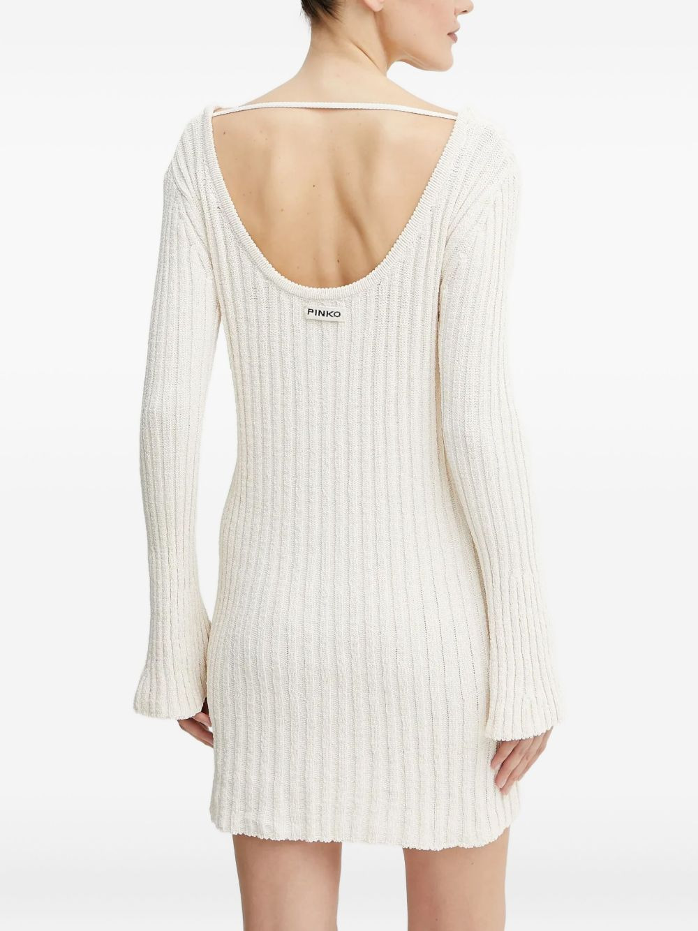 ribbed open-back mini dress - 3