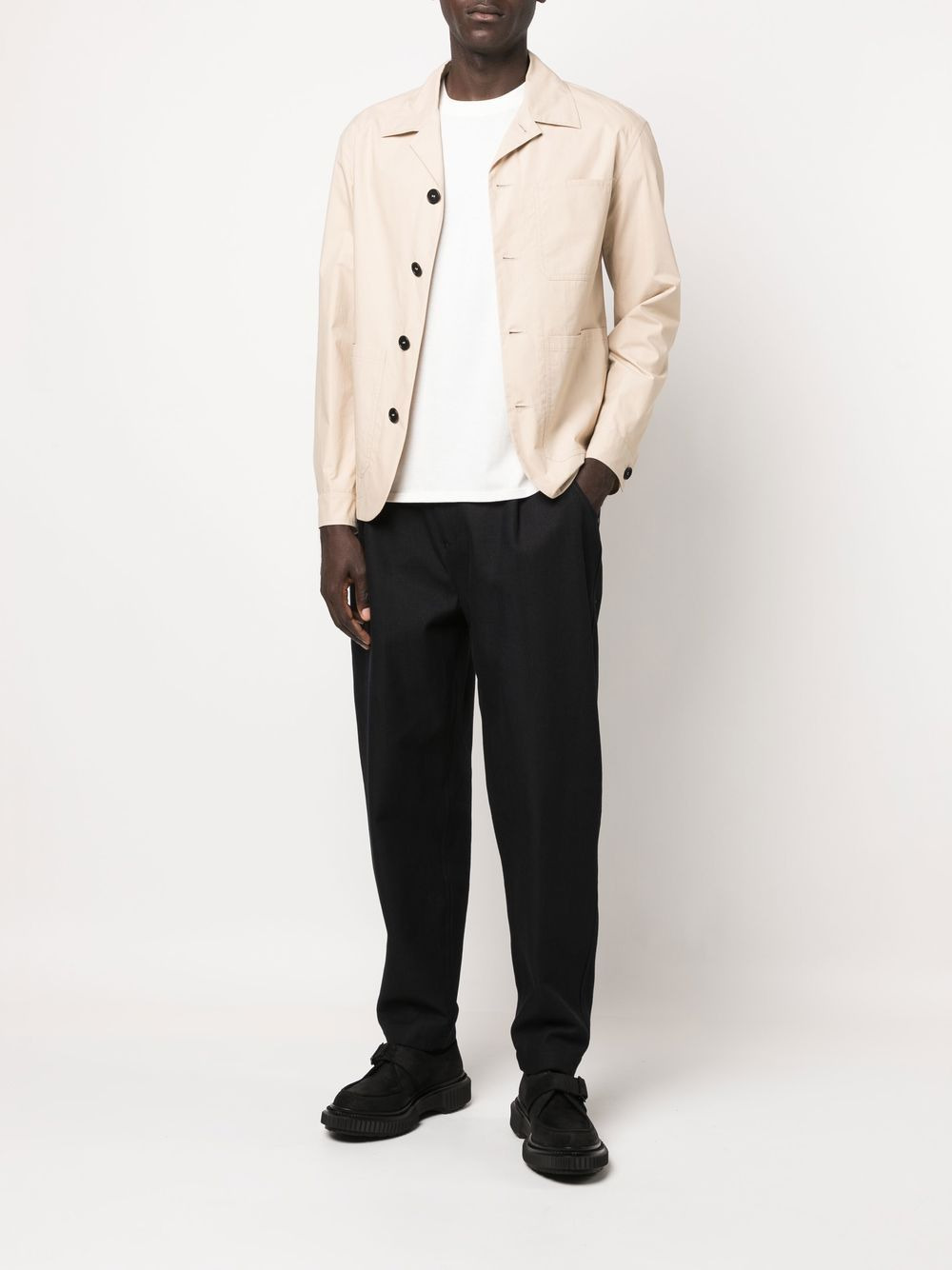Cuban-collar organic-cotton shirt-jacket - 2