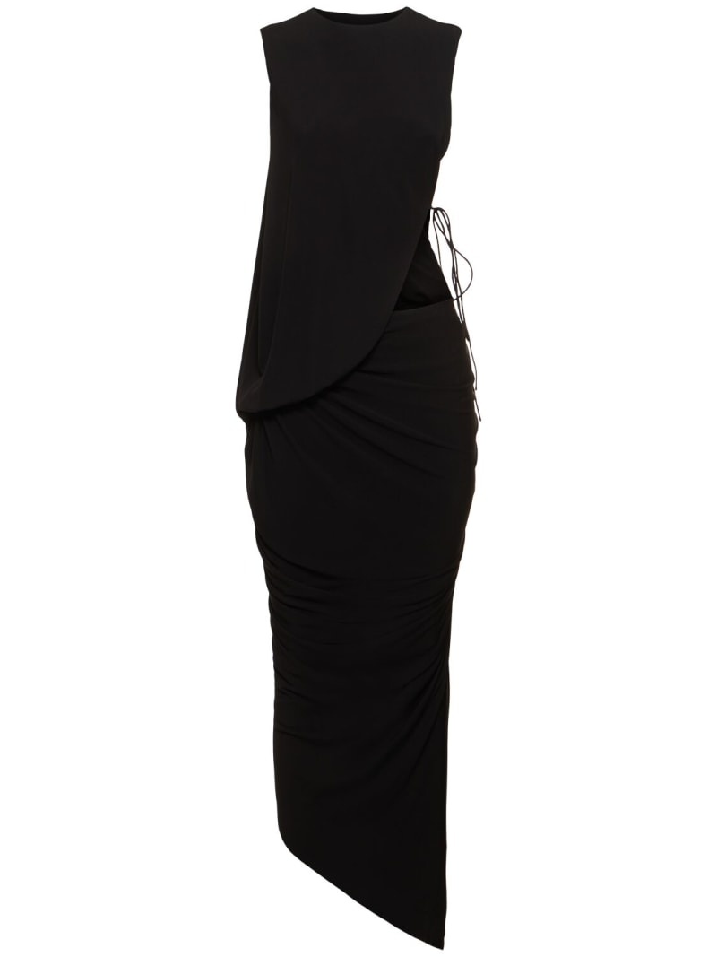 Monstera asymmetrical viscose maxi dress - 1