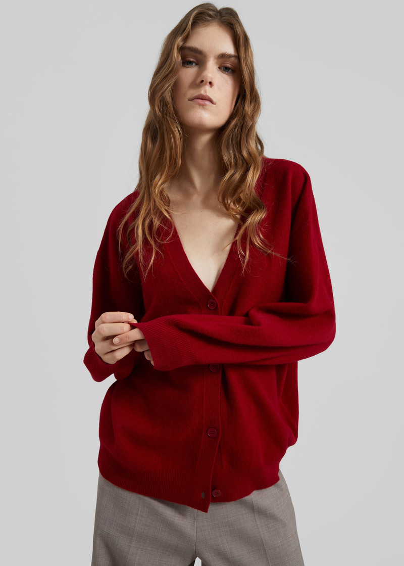 Lachen Double-Sided Wool Cardigan - Red 4