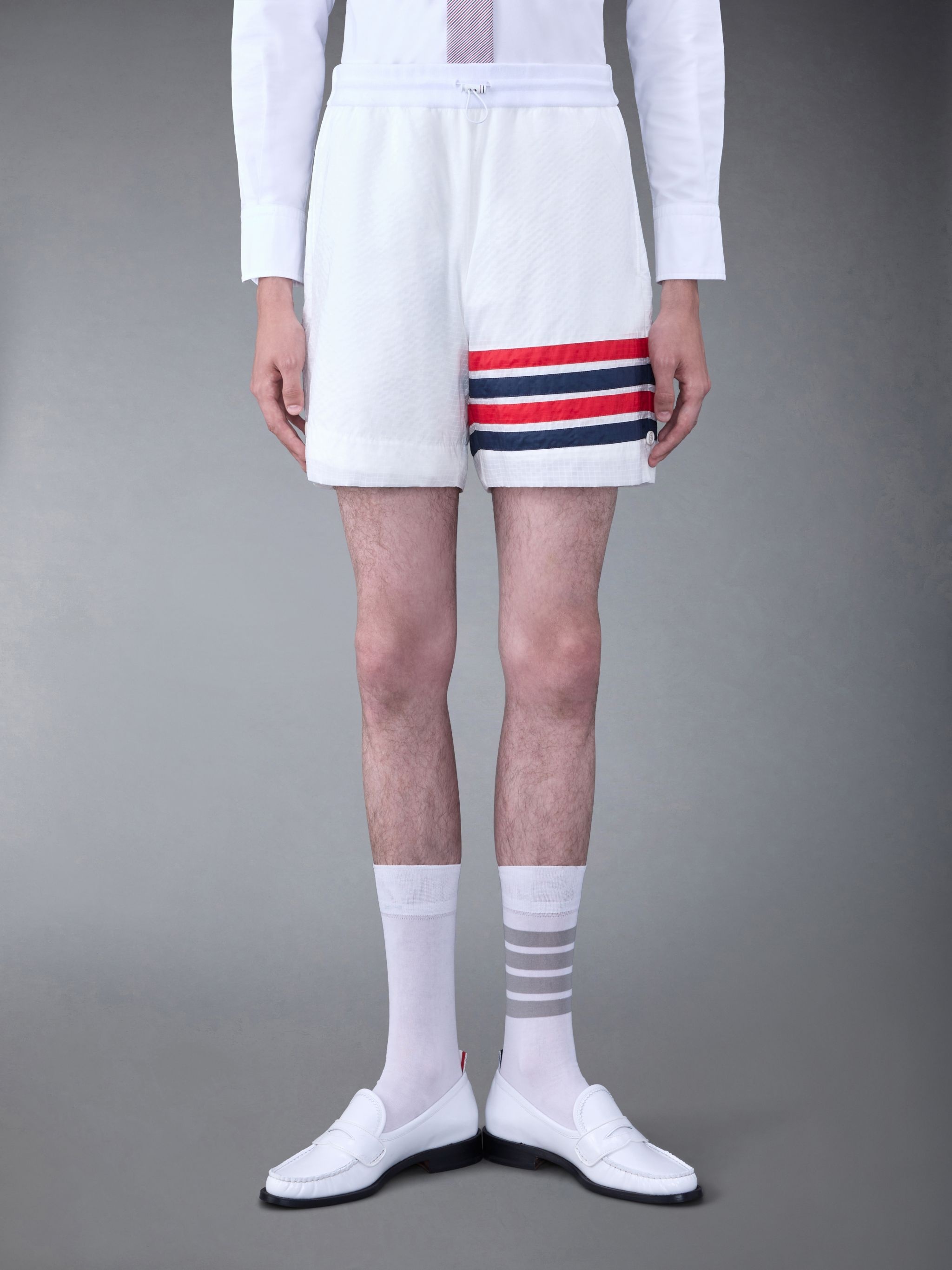 4-Bar stripe ripstop shorts - 1