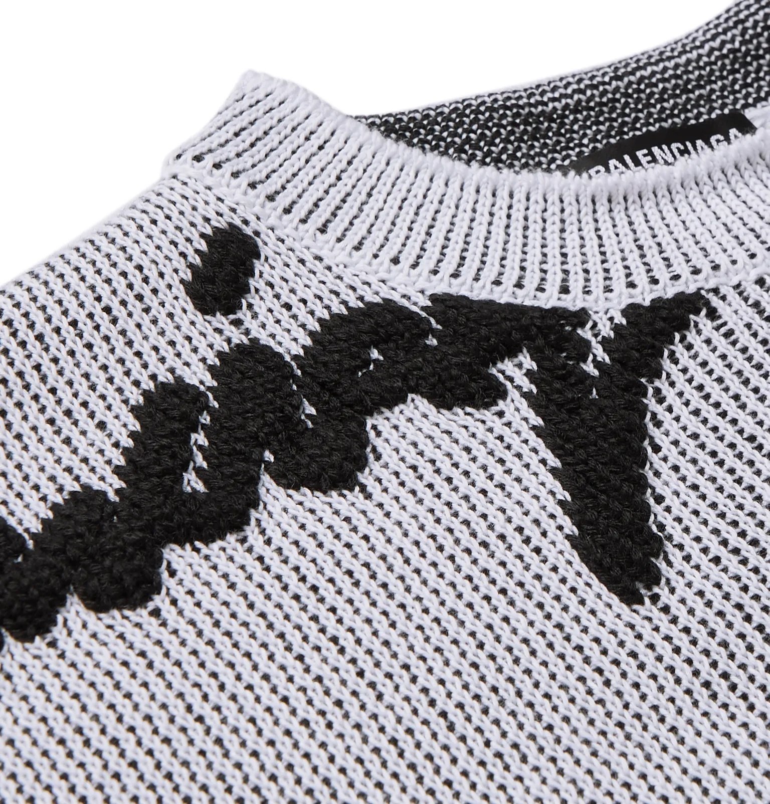 Oversized Logo-Intarsia Cable-Knit Sweater - 5