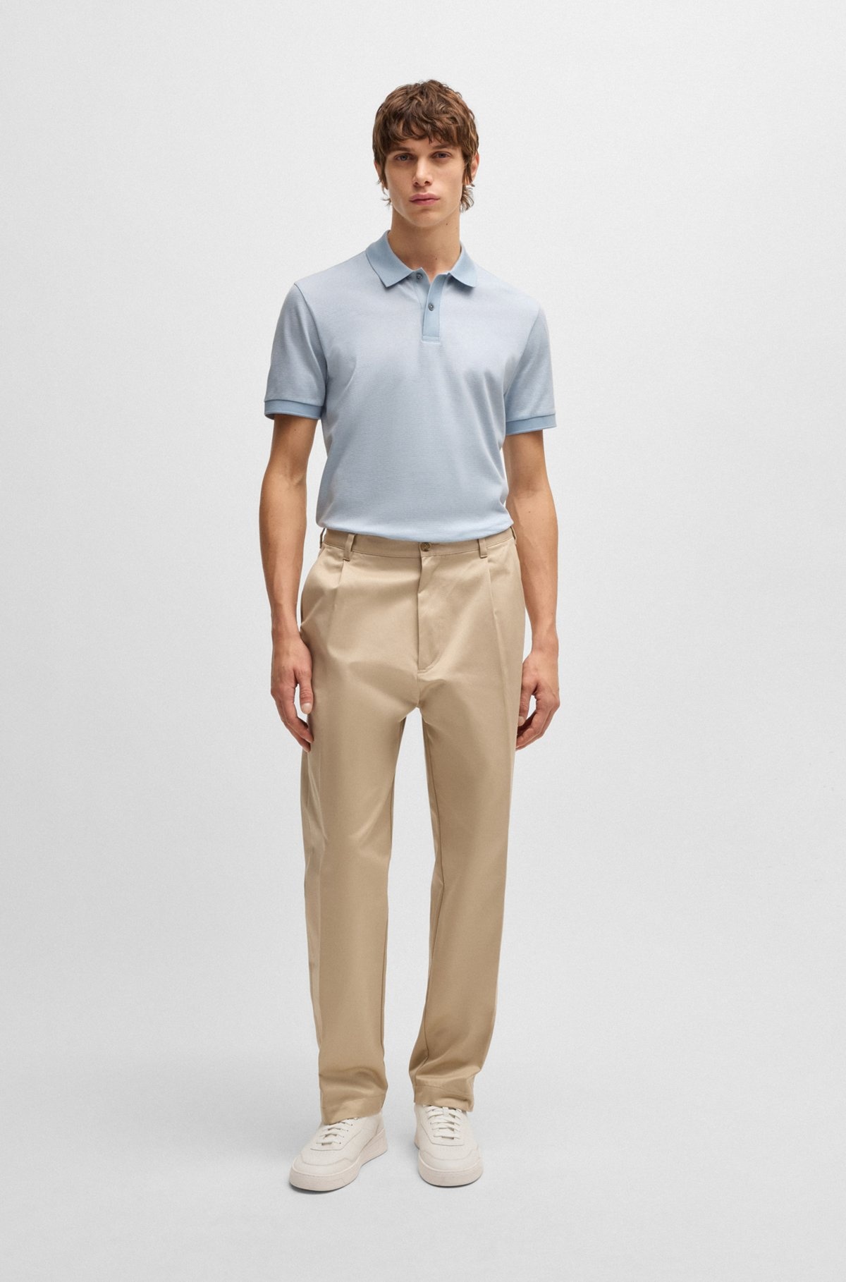 MERCERIZED-COTTON POLO SHIRT WITH MICRO PATTERN - 4