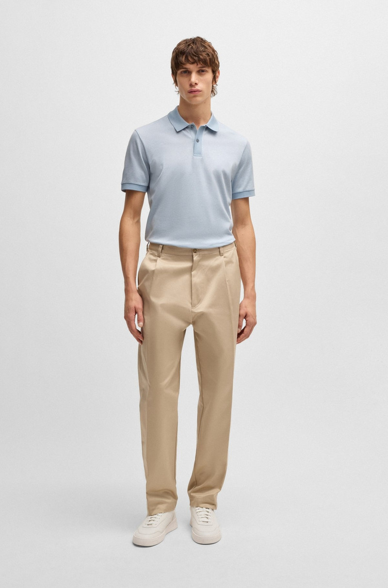 BOSS MERCERIZED-COTTON POLO SHIRT WITH MICRO PATTERN outlook