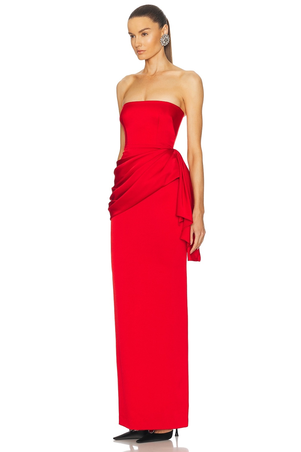 Draped Satin Corset Gown - 3