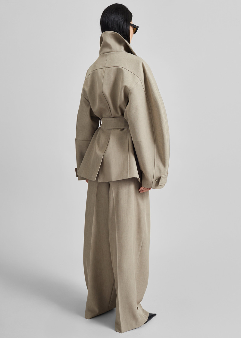 Venlo Curve Sleeve Belted Jacket - Beige 9