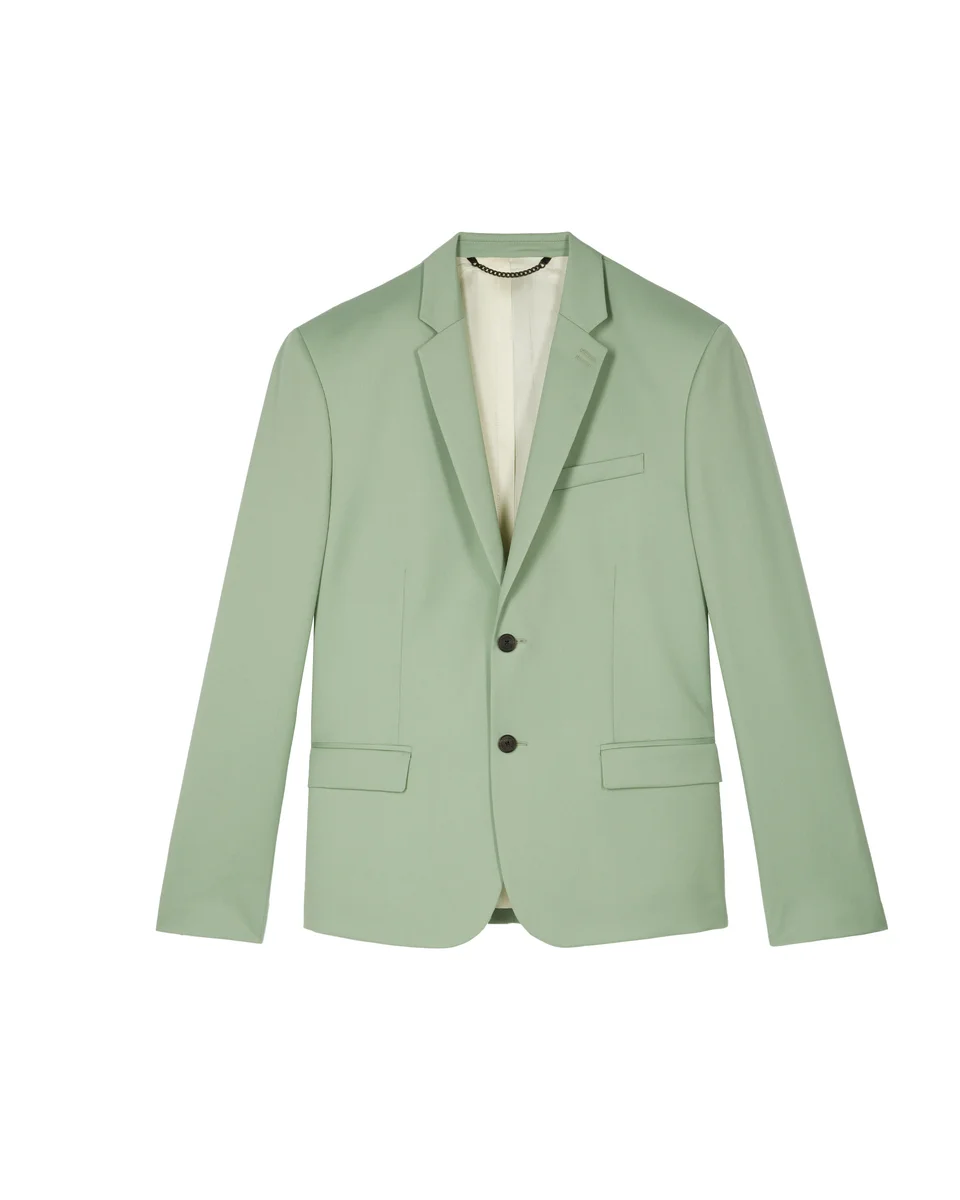 GREEN WOOL SUIT JACKET - 1
