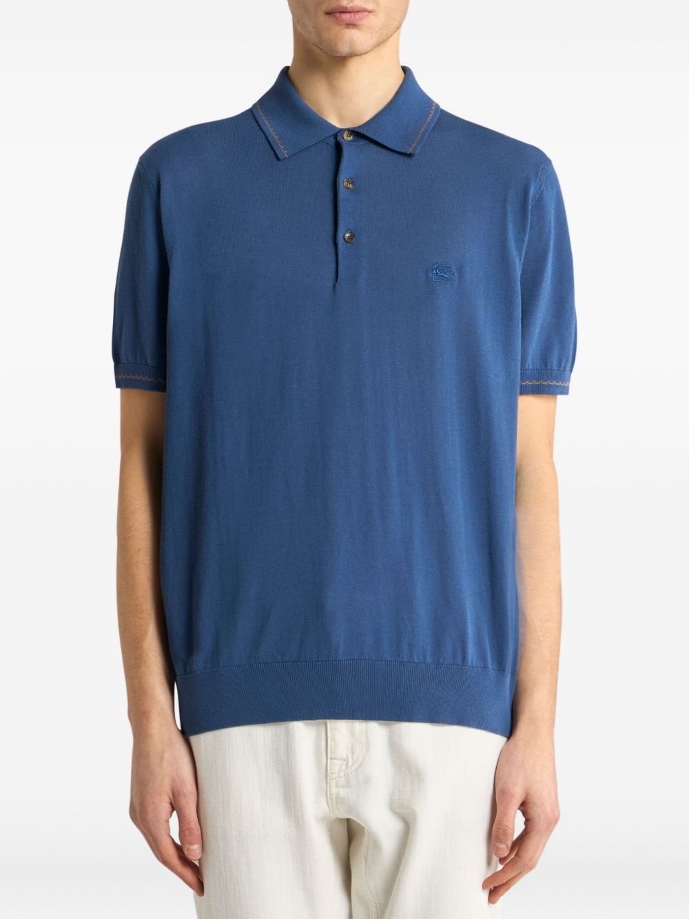 Pegaso-motif cotton polo shirt - 2