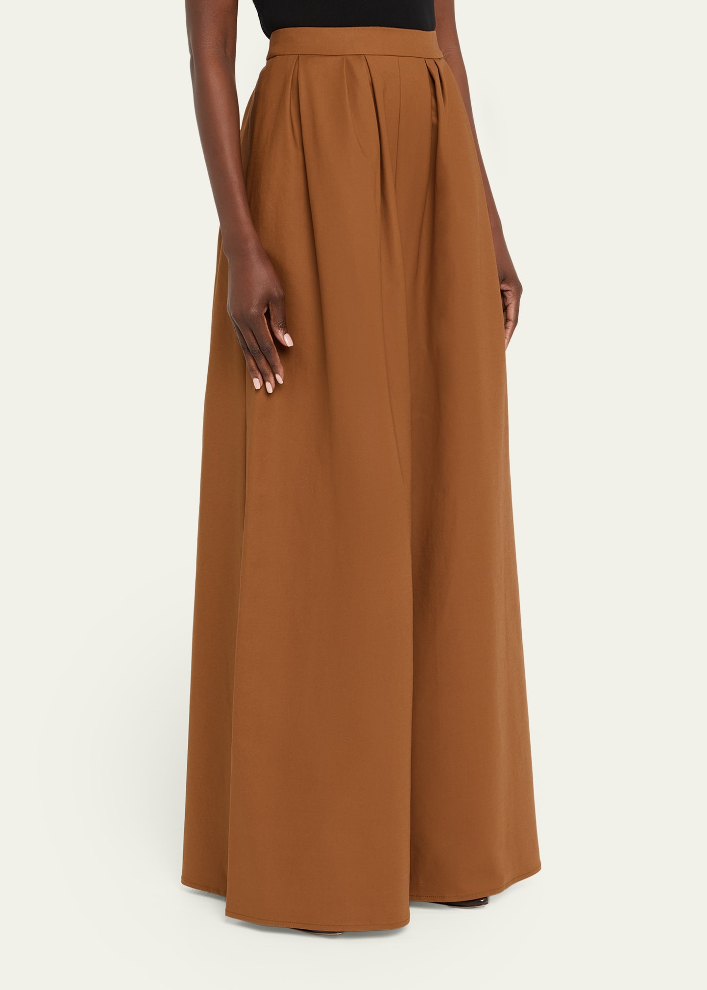 Pleated Wide-Leg Palazzo Pants - 4