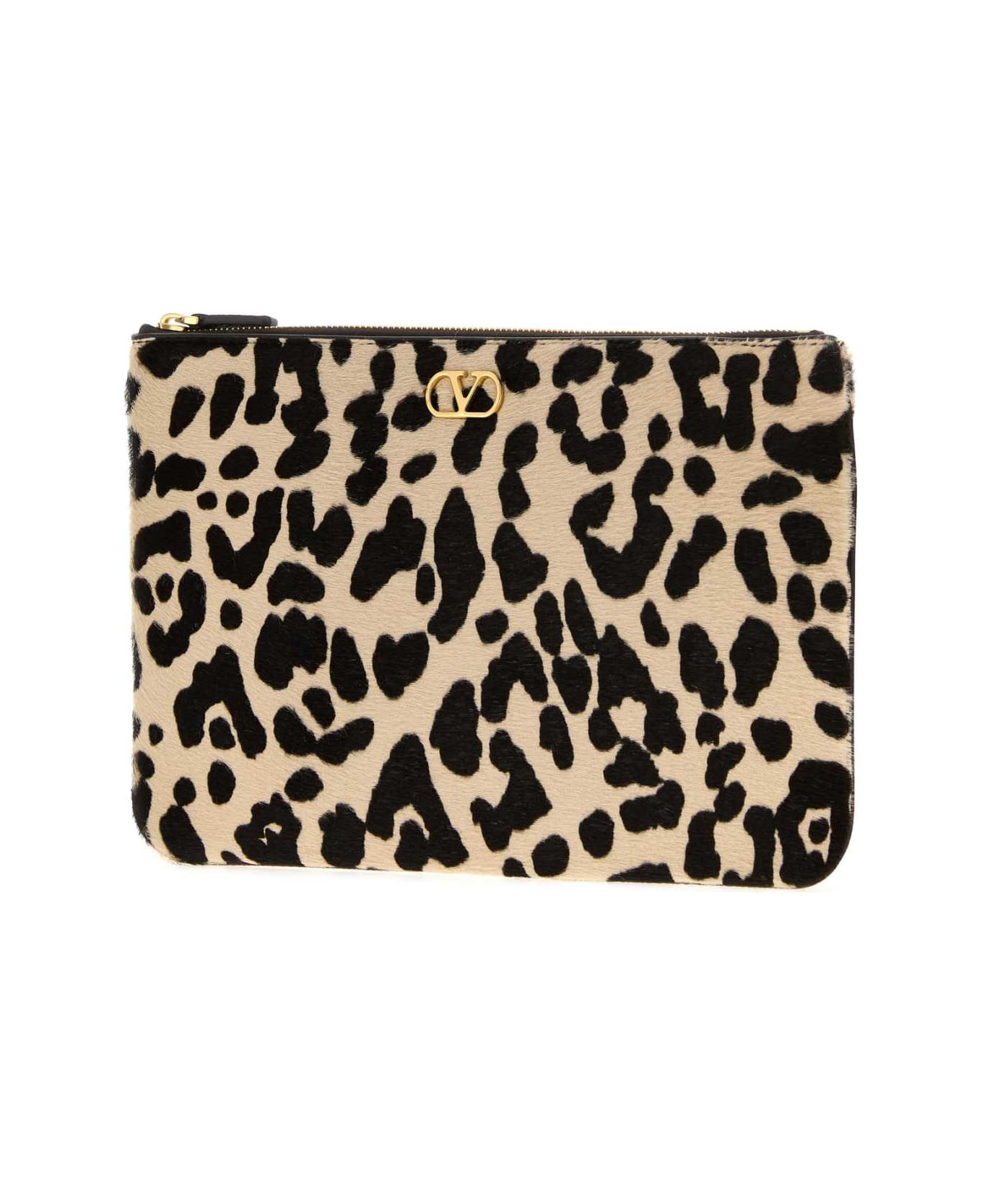 Printed Calf Hair Vlogo Signature Pouch - 2