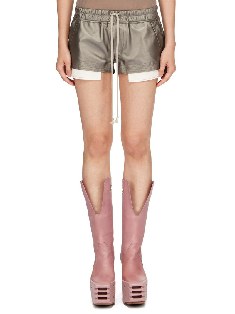 Gunmetal Fog Boxer Leather Shorts 1
