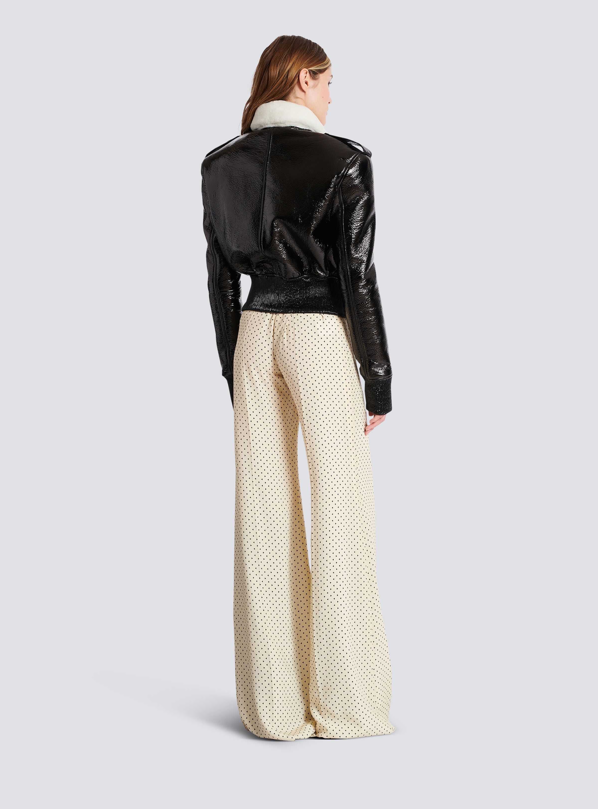Patent leather and faux fur jacket - 4
