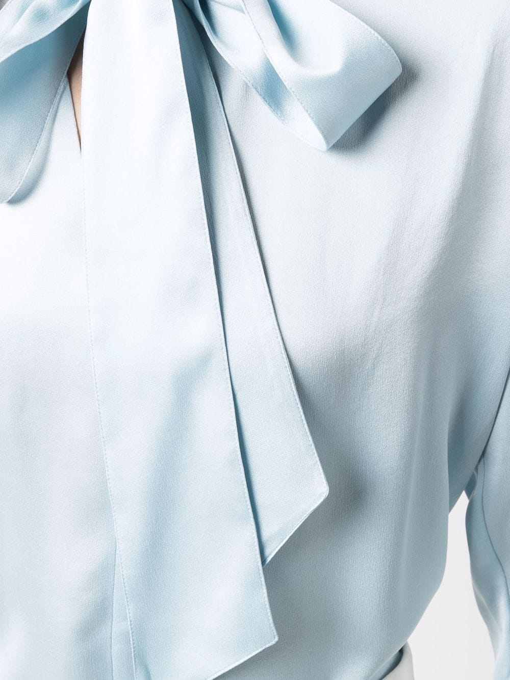 ribbon-fastened silk blouse - 5