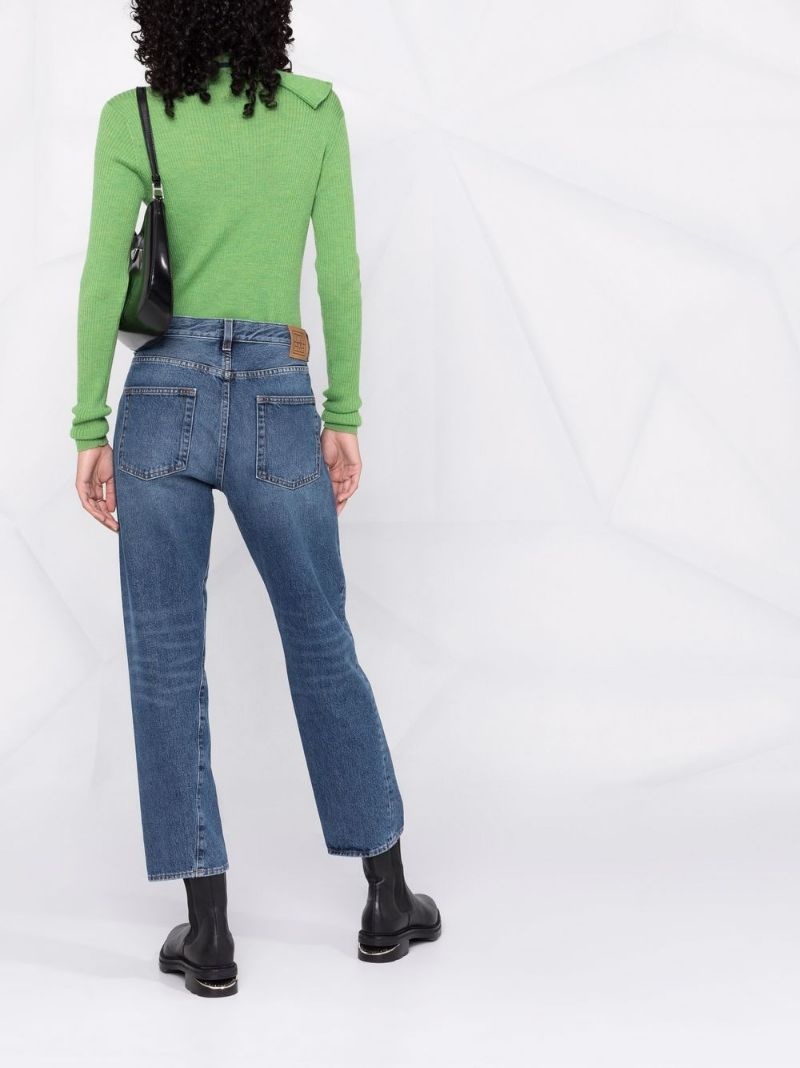 straight-legged cropped jeans - 6