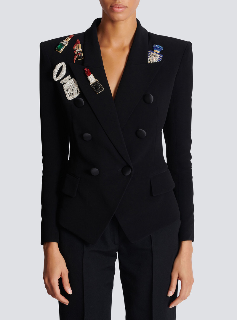 Fitted 6-button jacket with patches 5