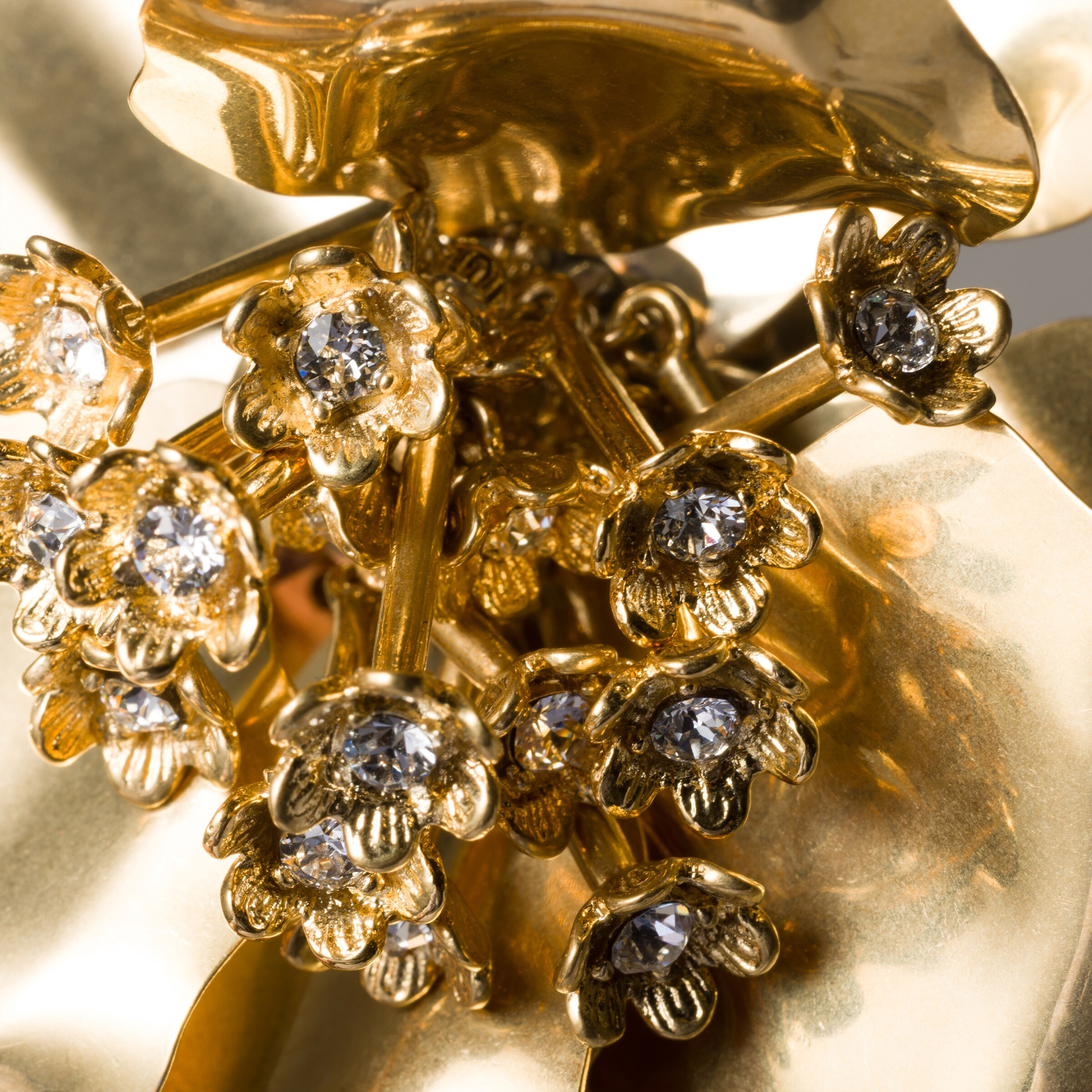 Metal brooch with crystals - 3