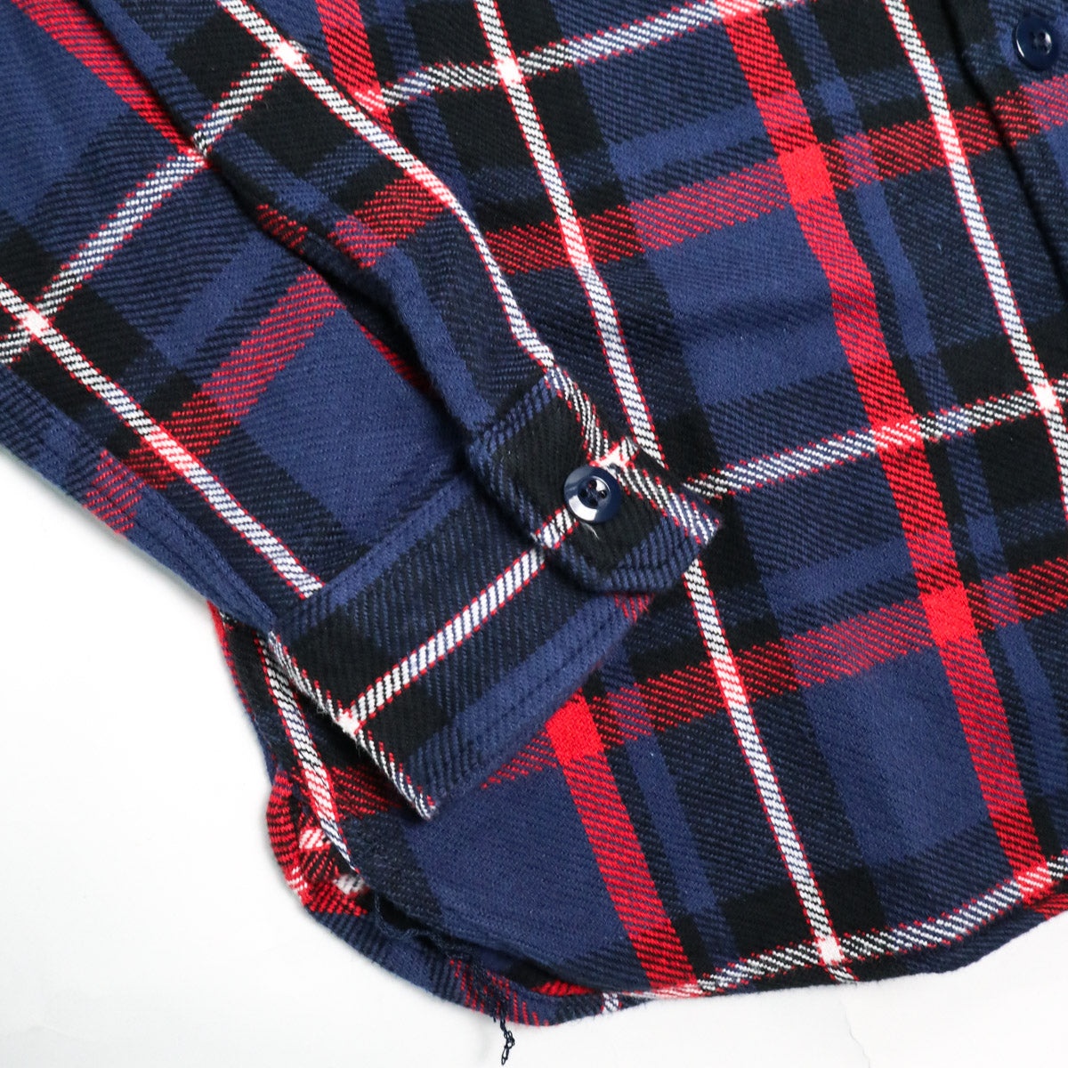 2222-NV Raised Surface Check Double Pocket Shirt Navy - 4