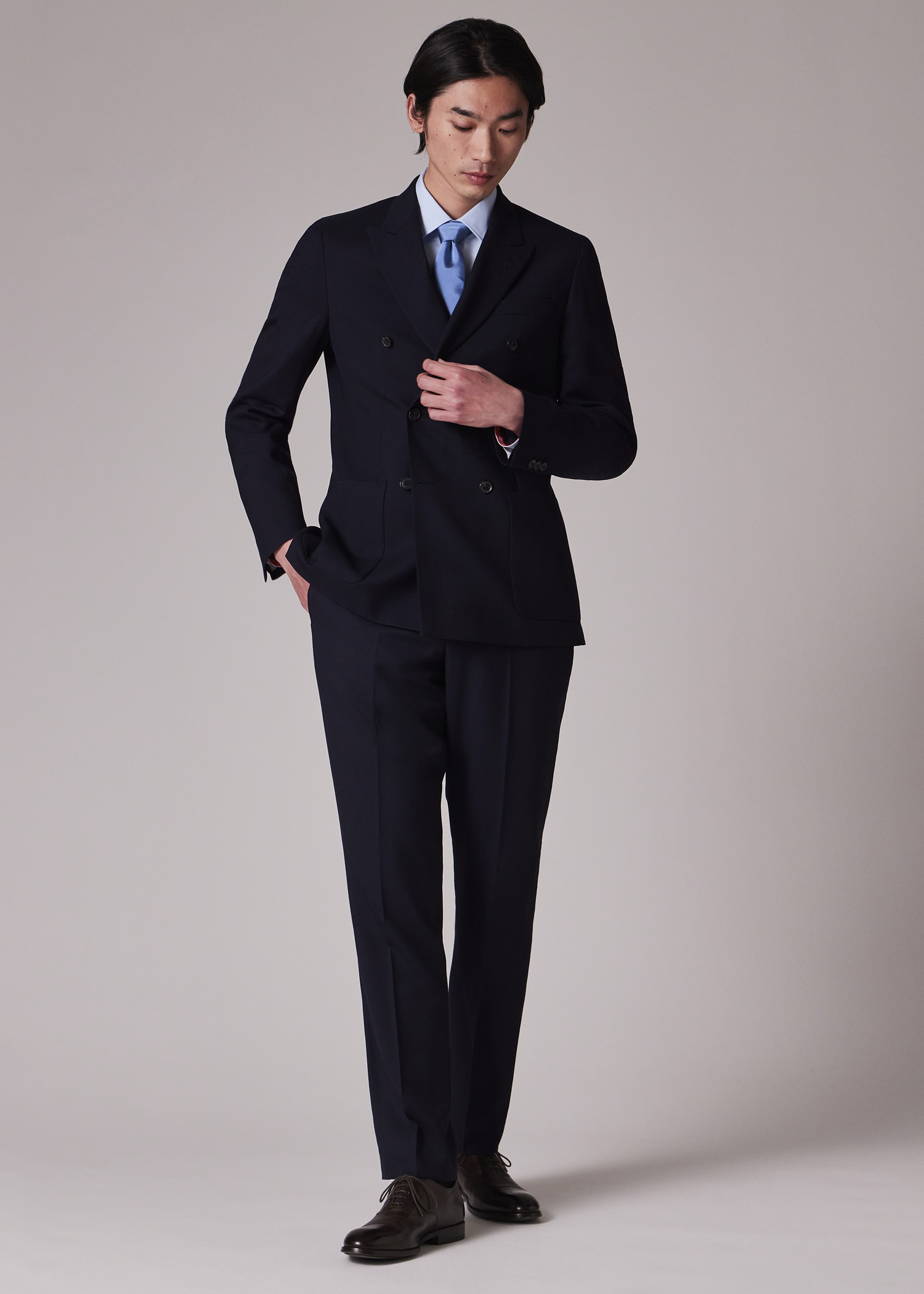 Tailored-Fit Navy 'Suit To Travel In' Double-Breasted Blazer - 8