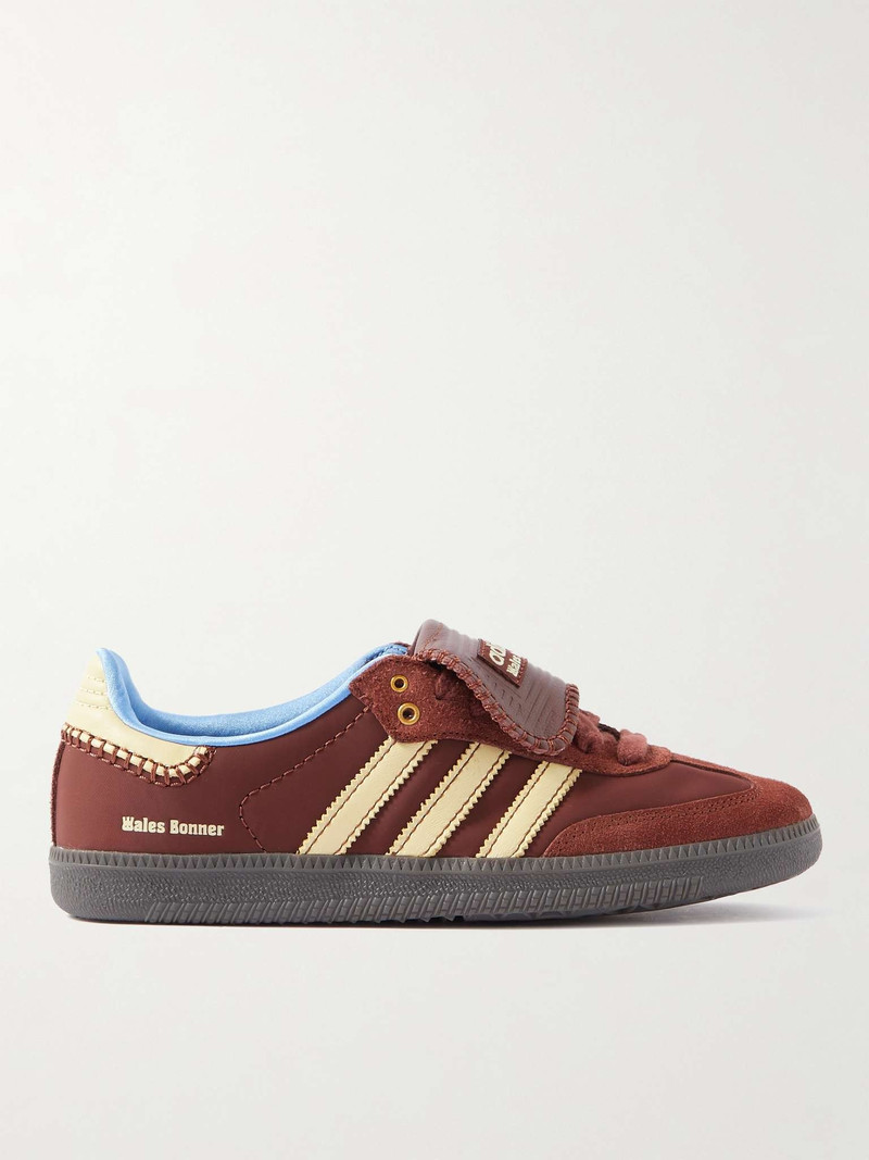 + Wales Bonner Samba Suede-Trimmed Leather Sneakers - 1