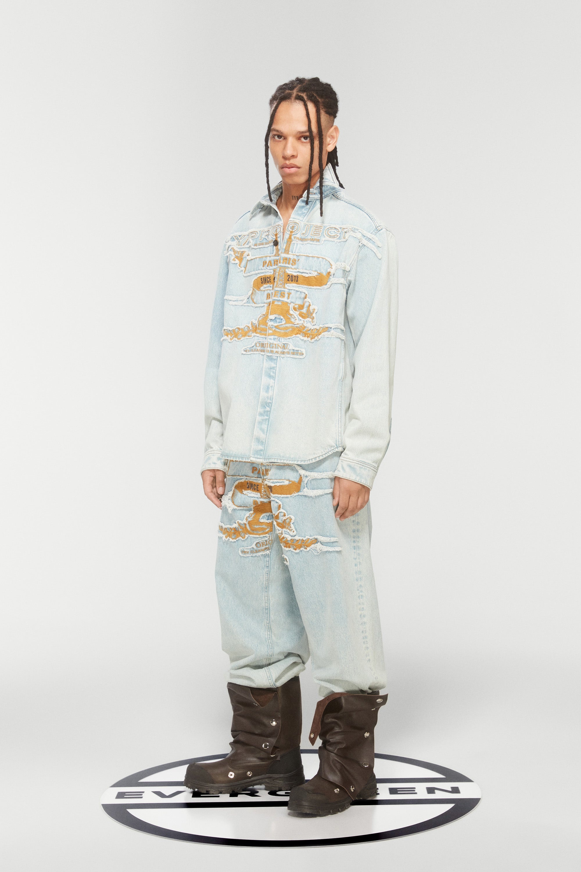 EVERGREEN PARIS' BEST PATCH DENIM SHIRT - 3