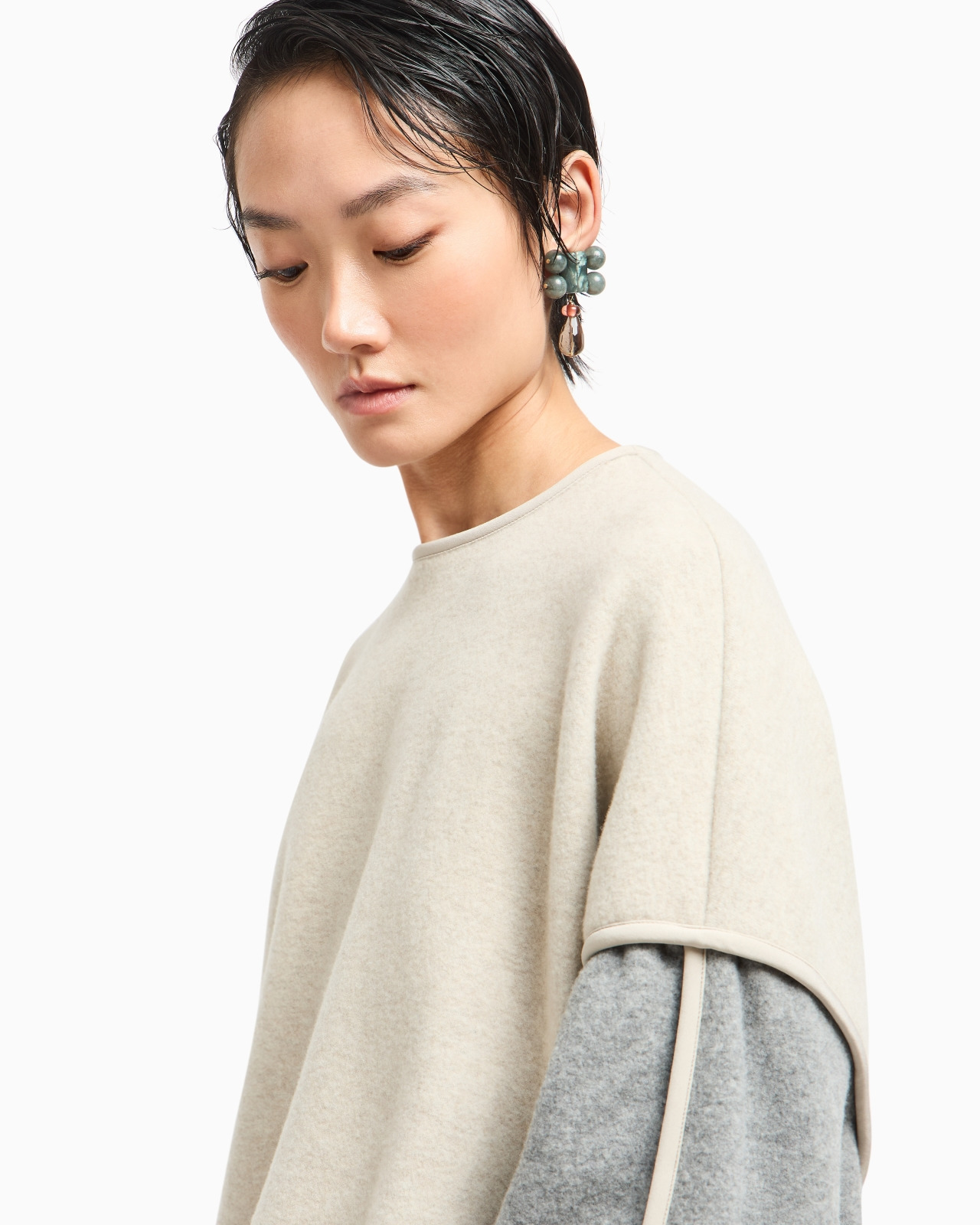 VIRGIN WOOL AND CASHMERE JERSEY SWEATSHIRT - 5