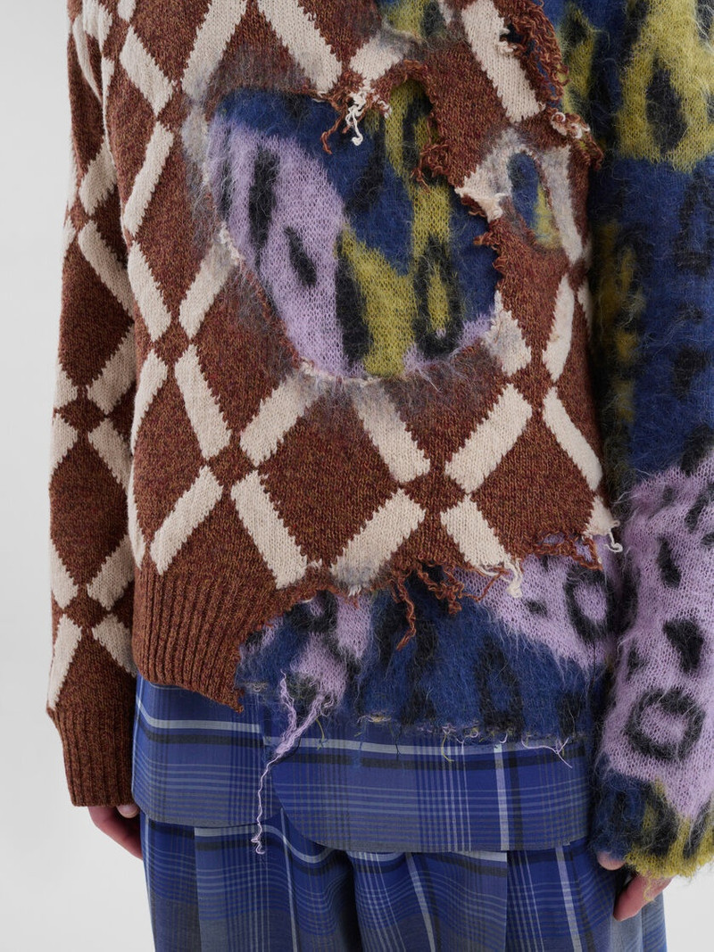 MULTICOLOUR ARGYLE WOOL-MOHAIR TWO-IN-ONE JUMPER 5