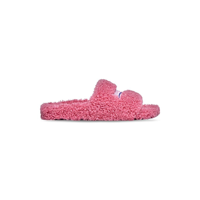 Women's Furry Slide Sandal in Light Pink - 1