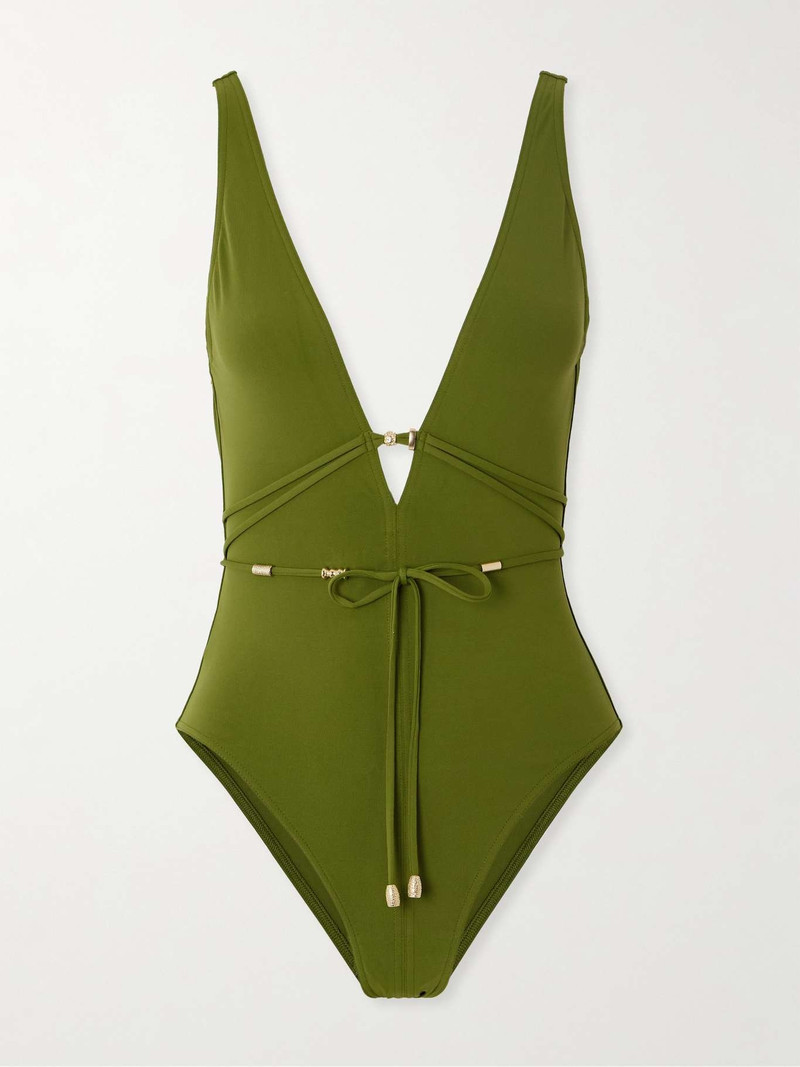 Trésor Lagon embellished open-back swimsuit 1