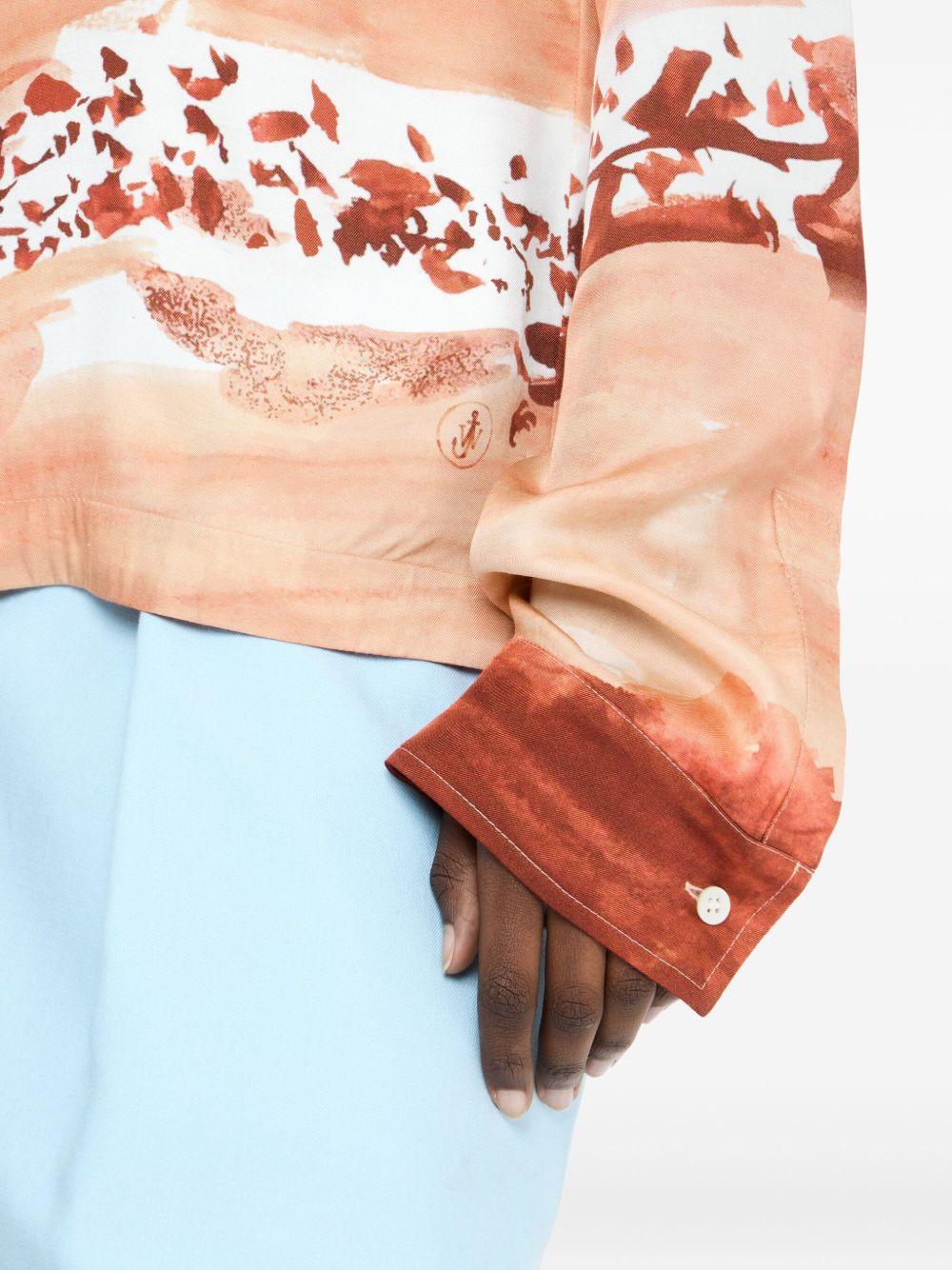 painterly-print shirt - 4