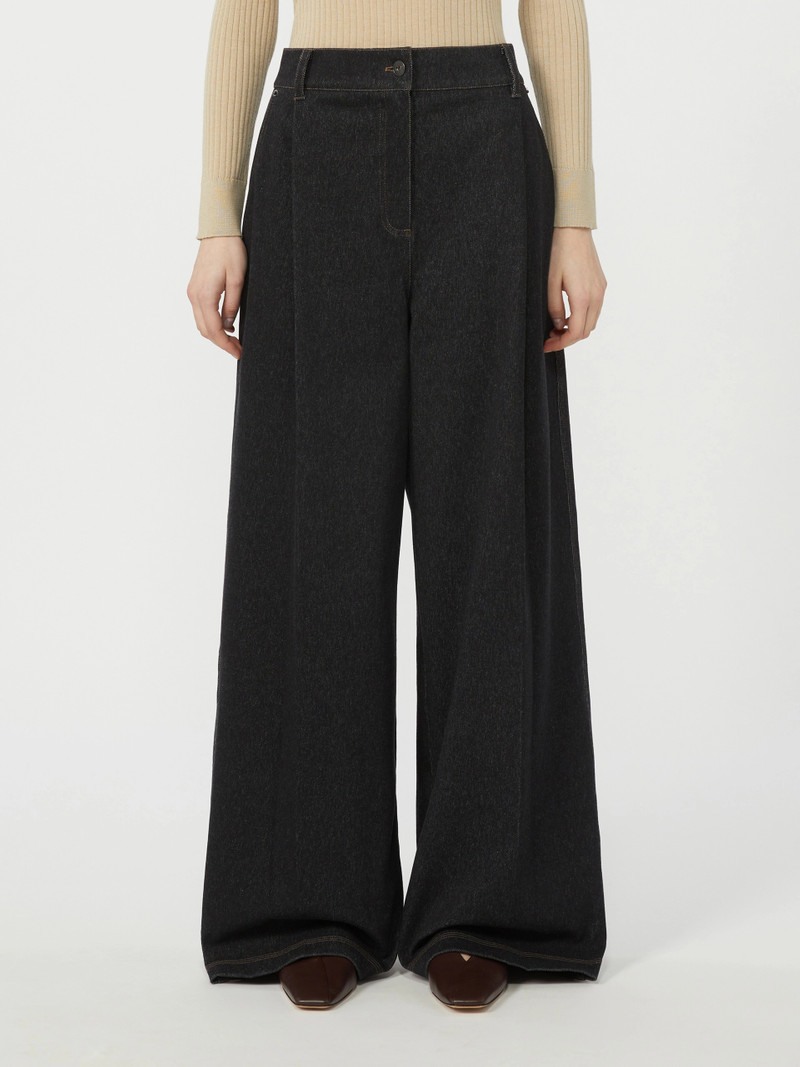 ETEREO Denim-effect jersey five-pocket trousers - ULTRAMARINE 3