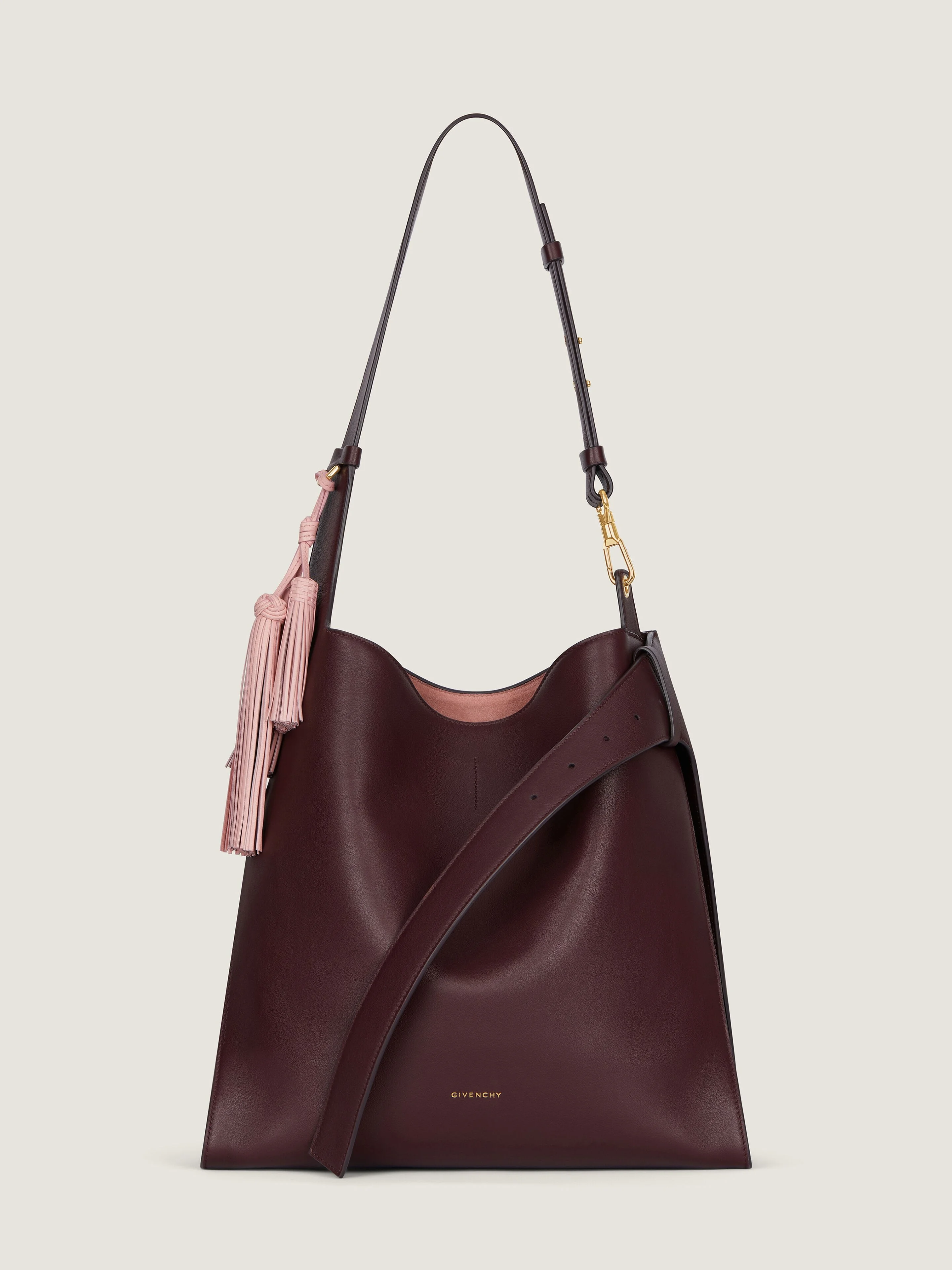 MEDIUM BELTED HOBO BAG IN LEATHER - 1