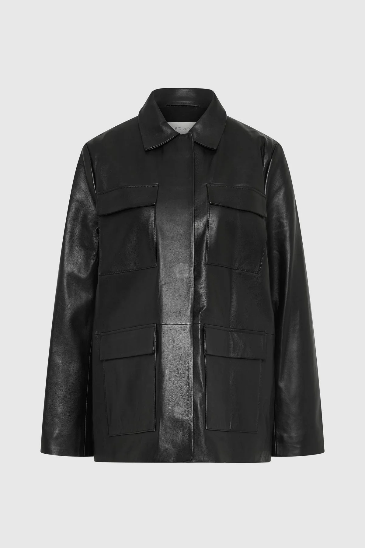 Four Pocket Leather Jacket - Black - 1