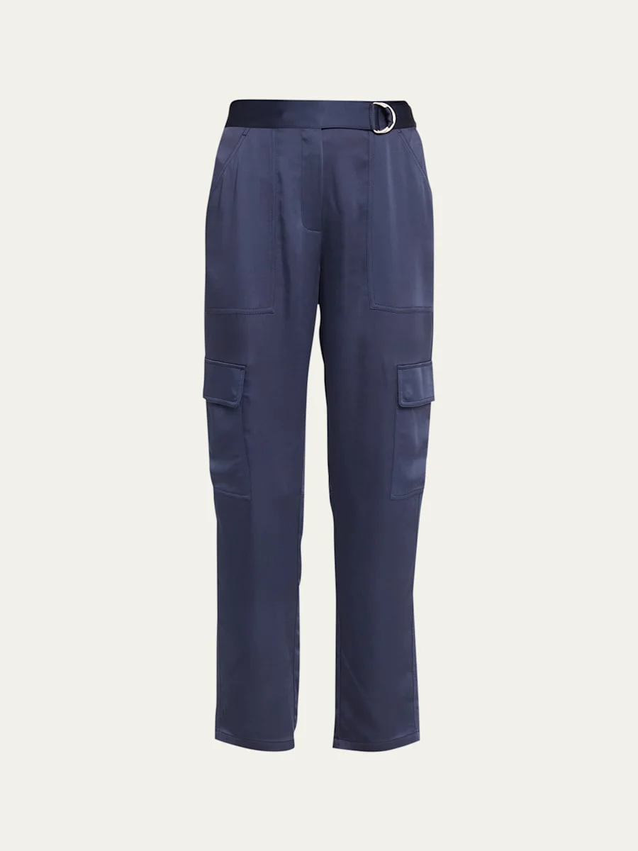 Carolina Satin Straight-Leg Utility Pants - 1