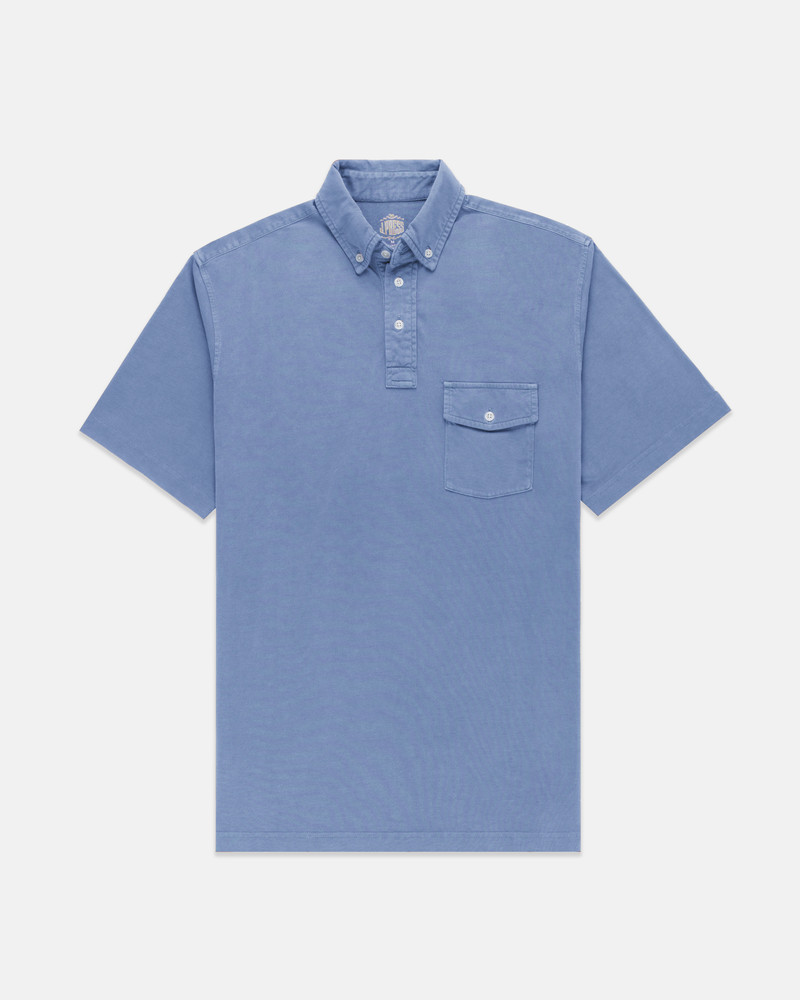 BLUE BUTTON DOWN COLLAR POLO SHIRT 1