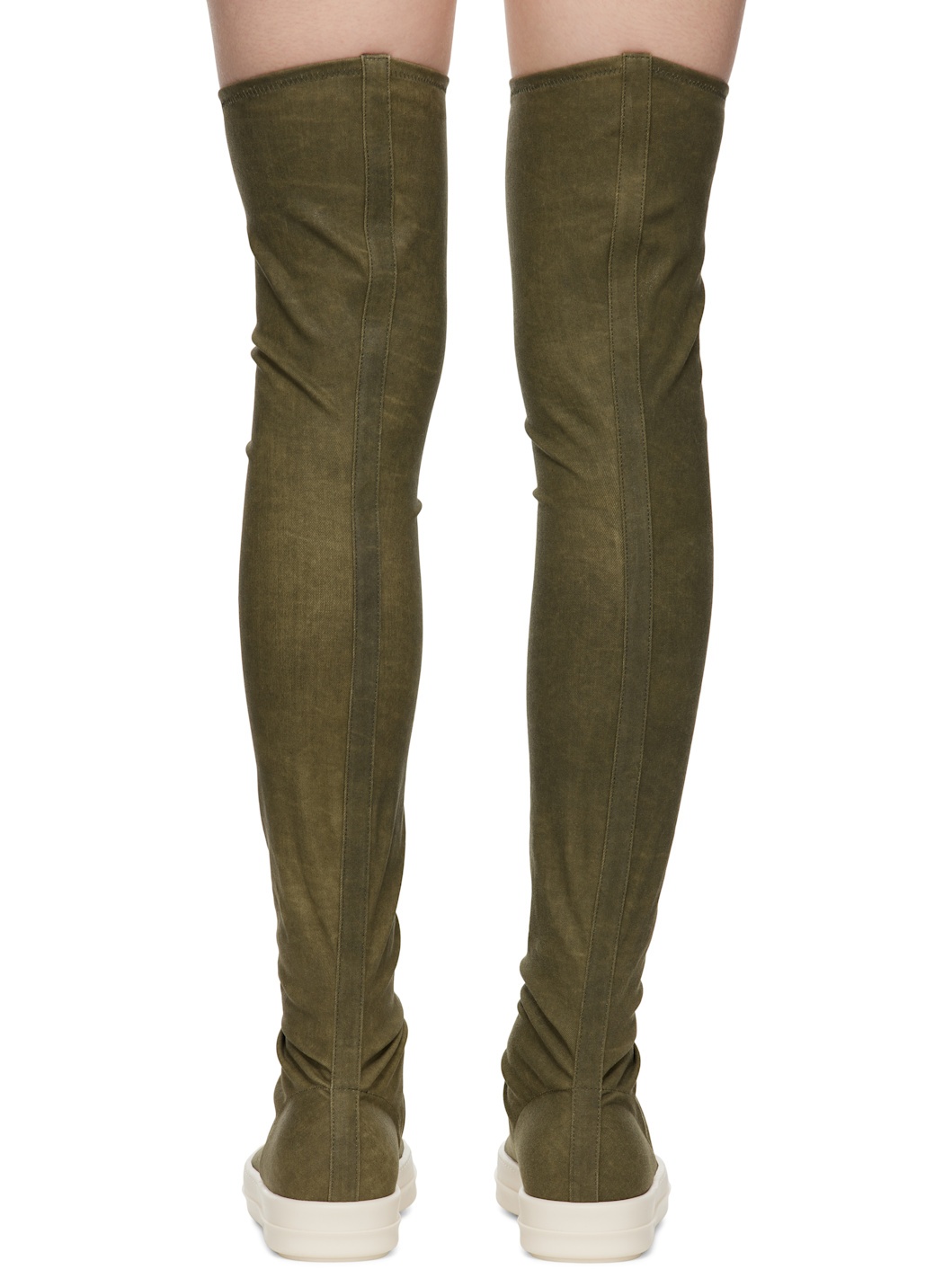 Khaki Porterville High Sock Sneaks Tall Boots - 2