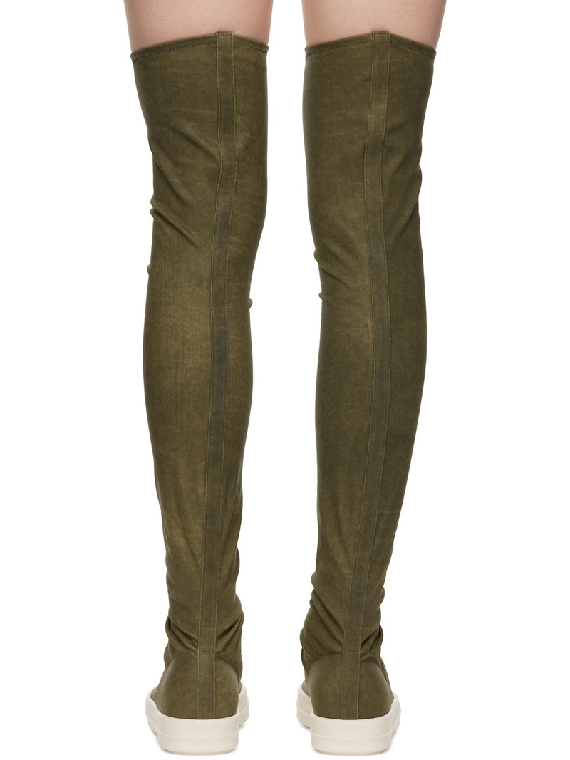 Khaki Porterville High Sock Sneaks Tall Boots 2