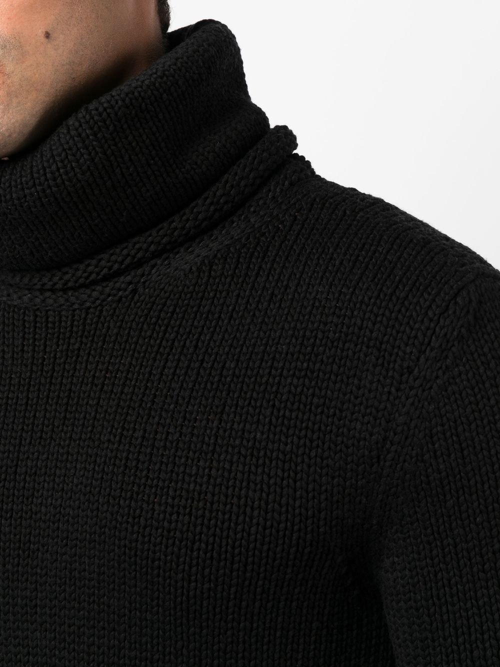 ribbed-knit roll-neck jumper - 5