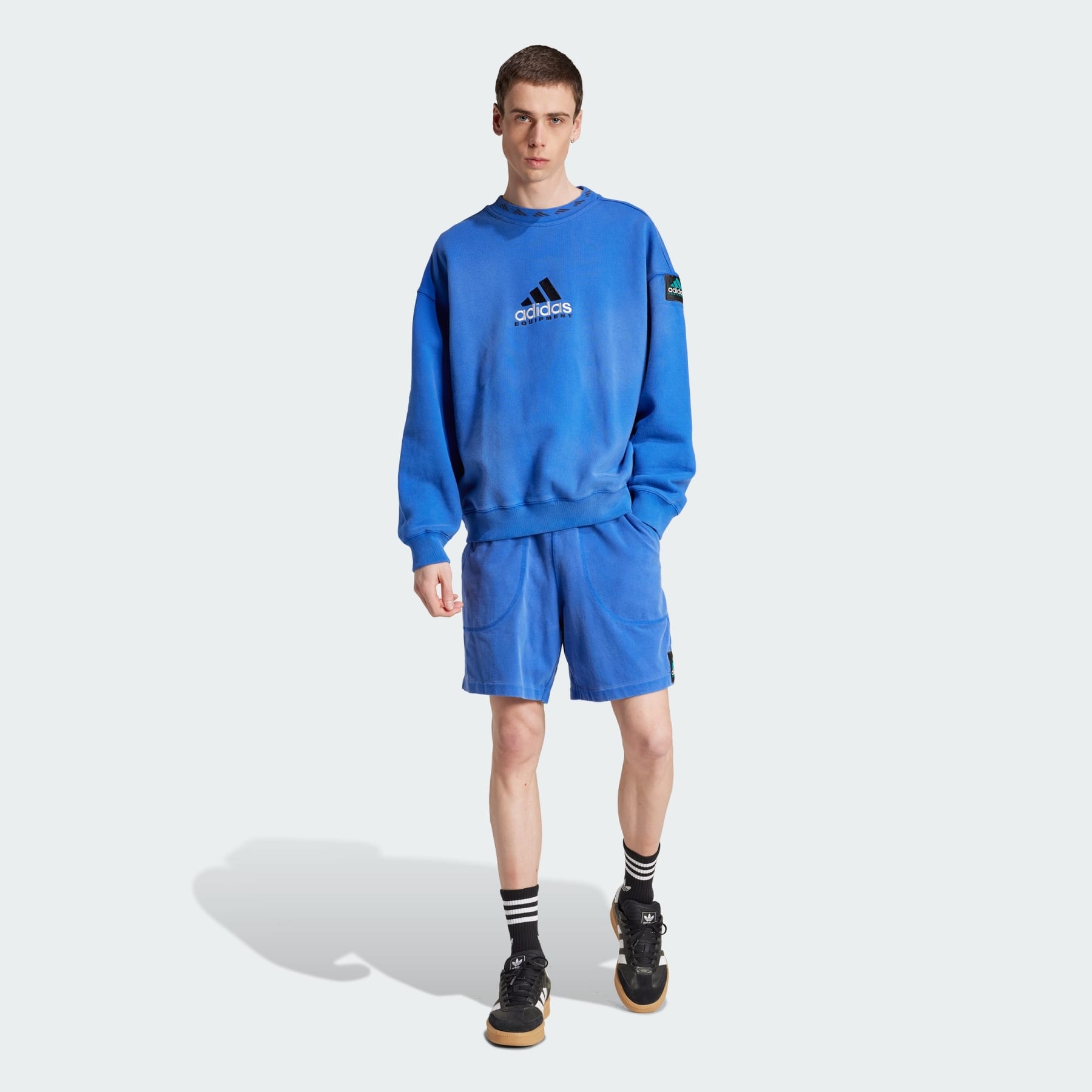 ★アディダス EQT Wash Crewneck Sweatshirt 関税込★ Adidas Men's EQT Wash Crewneck Sweatshirt in Equipment Blue