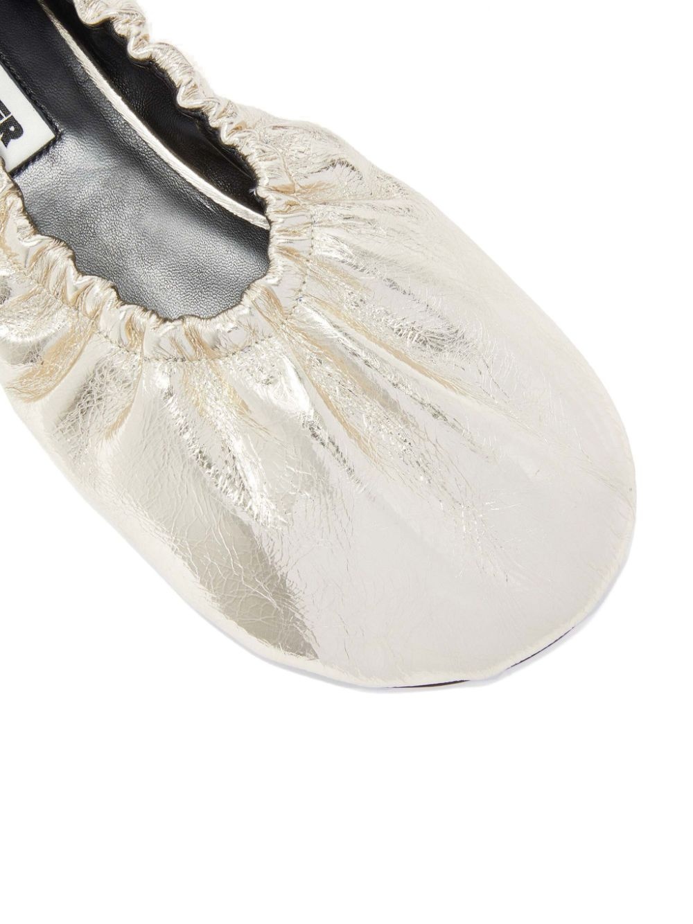 gathered-detail leather ballerina shoes - 5