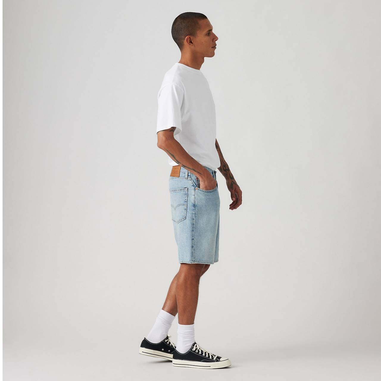 468 STAY LOOSE 9" LINEN+ DENIM MEN'S SHORTS - 6