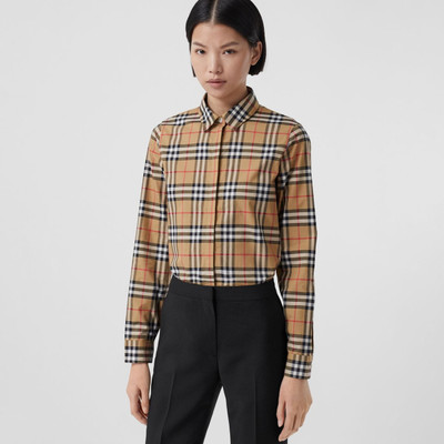 Burberry Vintage Check Cotton Oversized Shirt outlook