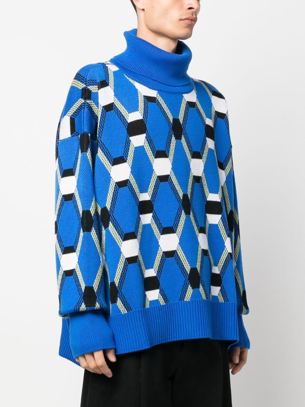 abstract-print wool jumper - 3