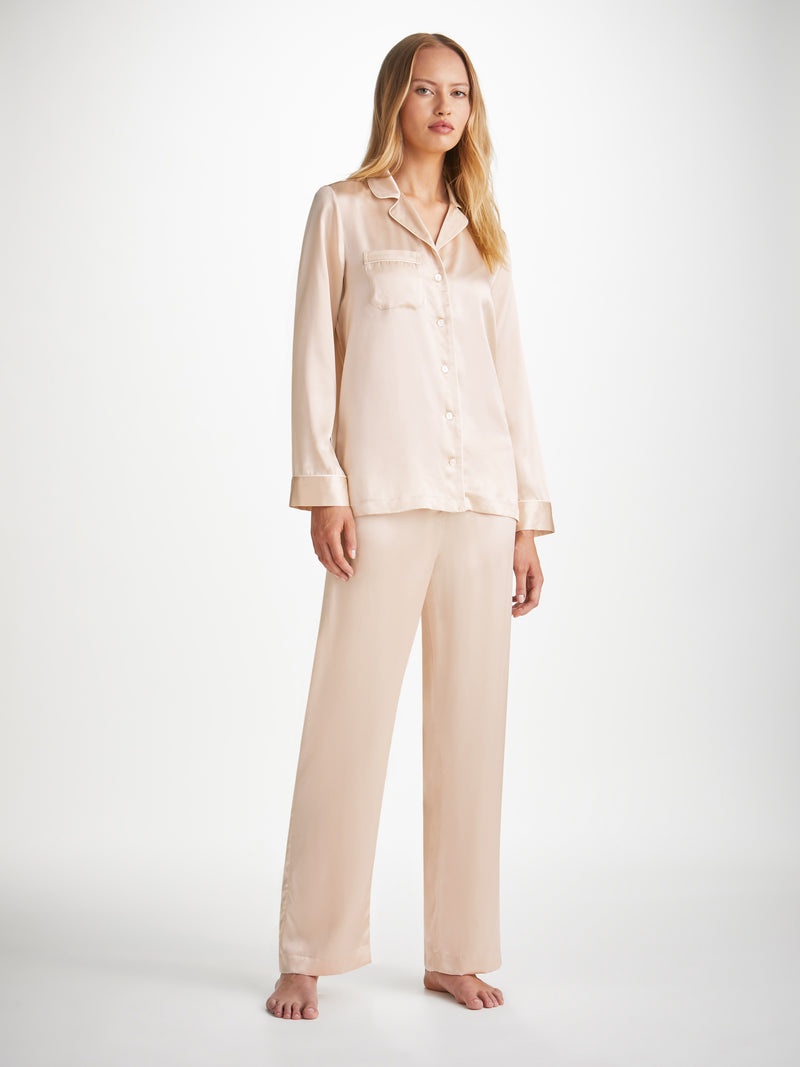 Women's Pajamas Bailey Silk Satin Champagne - 2