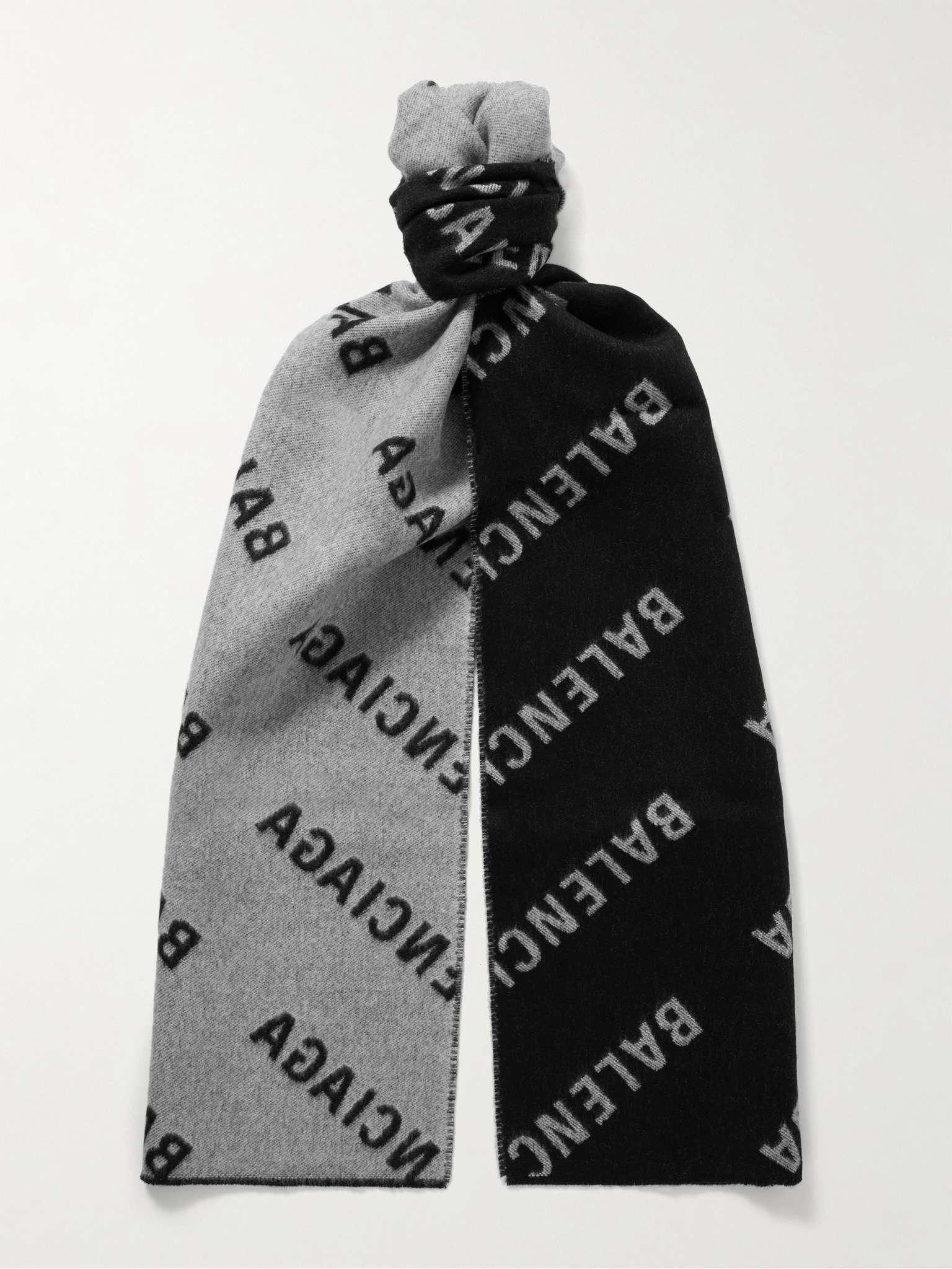 Logo-Jacquard Wool-Blend Scarf - 1